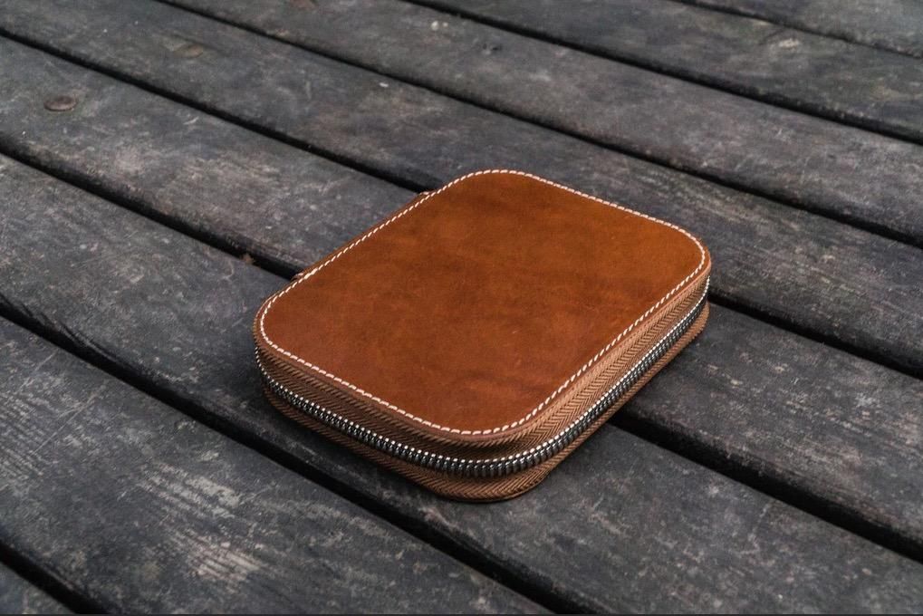 Galen Leather/ガレンレザー】レザーラウンドジップ10本差しペンケース