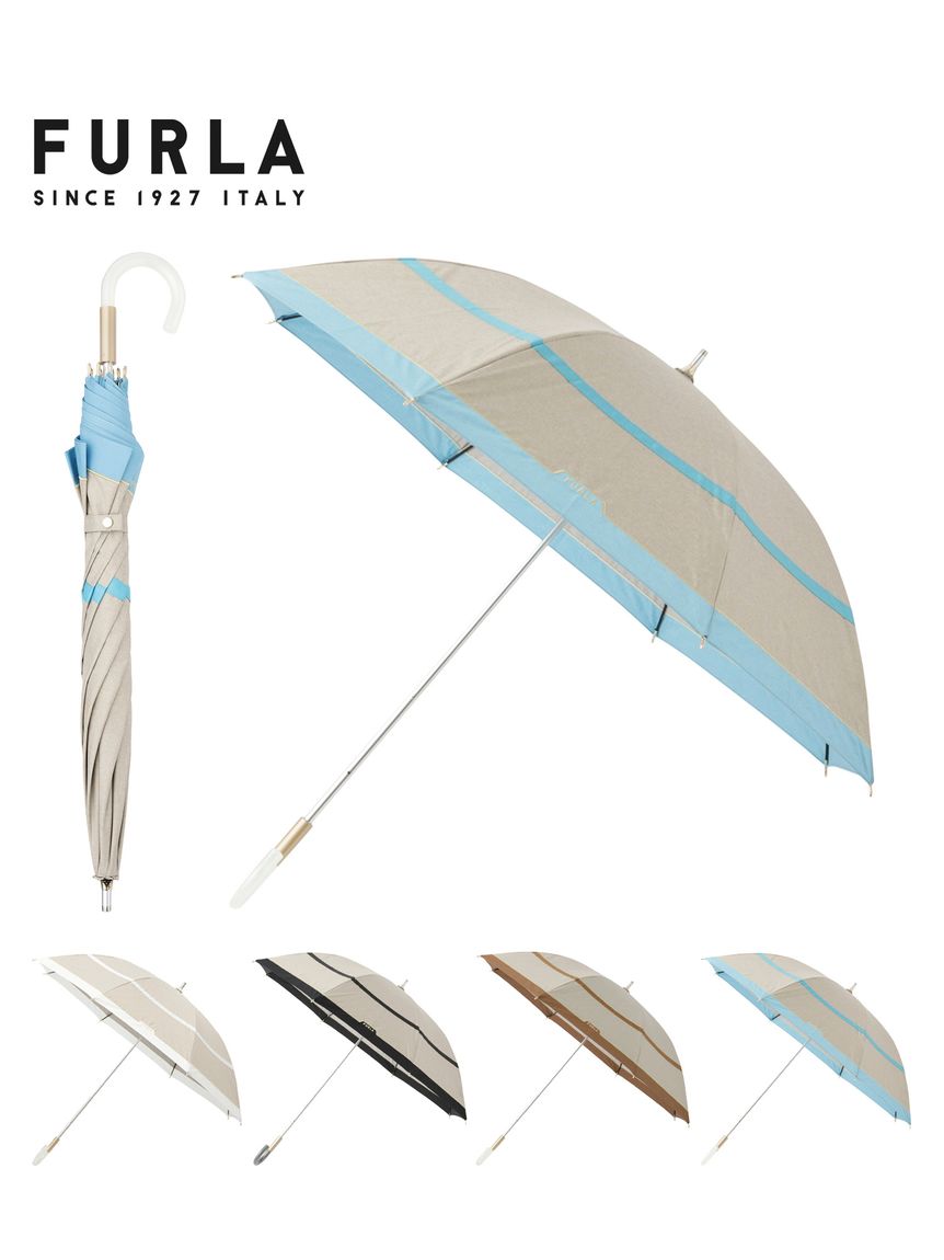 晴雨兼用日傘】フルラ (FURLA) 切り継ぎグログラン 一級遮光99.99％ 遮