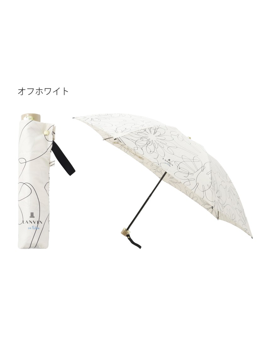 雨傘】ランバン オン ブルー (LANVIN en Bleu) 手書きフラワー 耐風傘