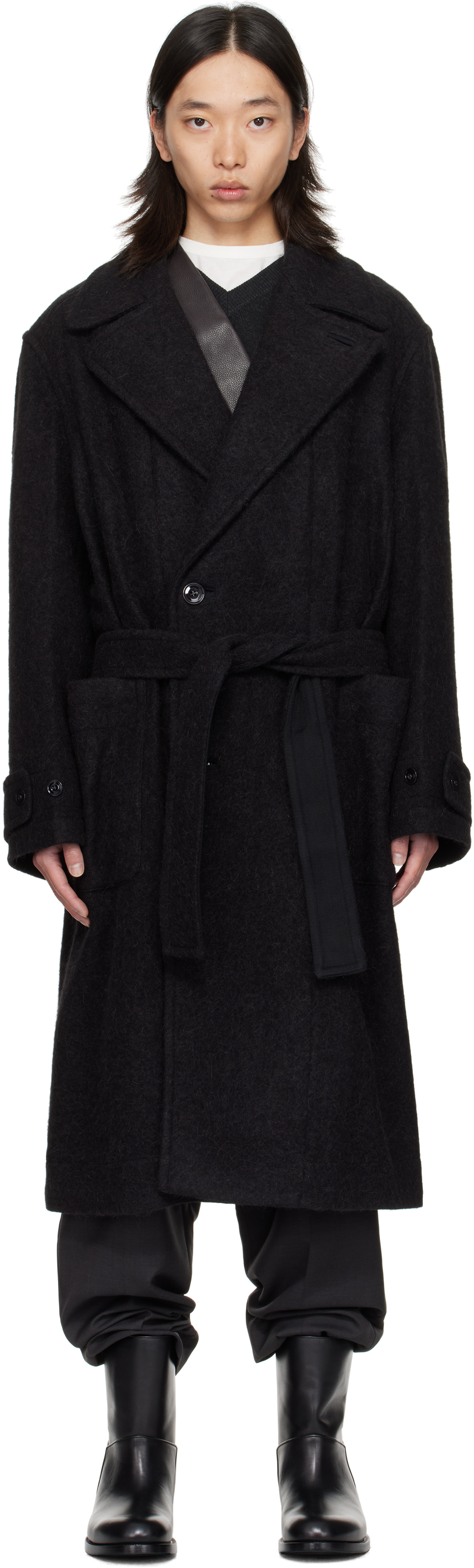 LEMAIRE: Black Soft Coat | SSENSE