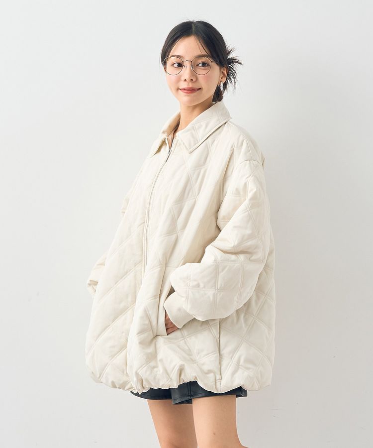 ダブルステッチキルティングコート/earth music&ecology（アース