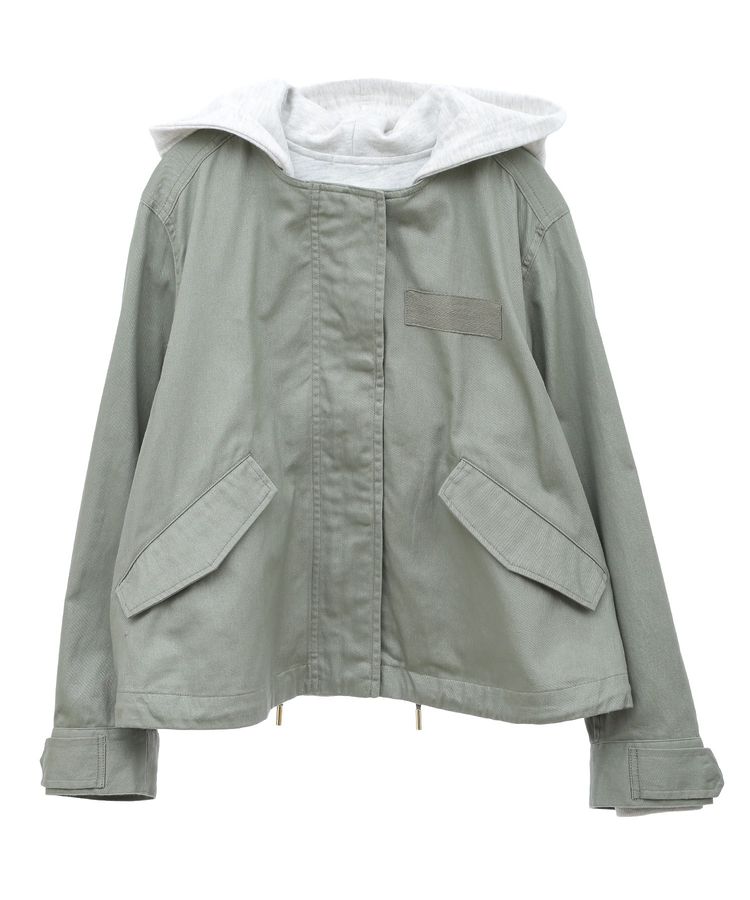 パーカー付きミリタリーブルゾン/earth music&ecology（アース