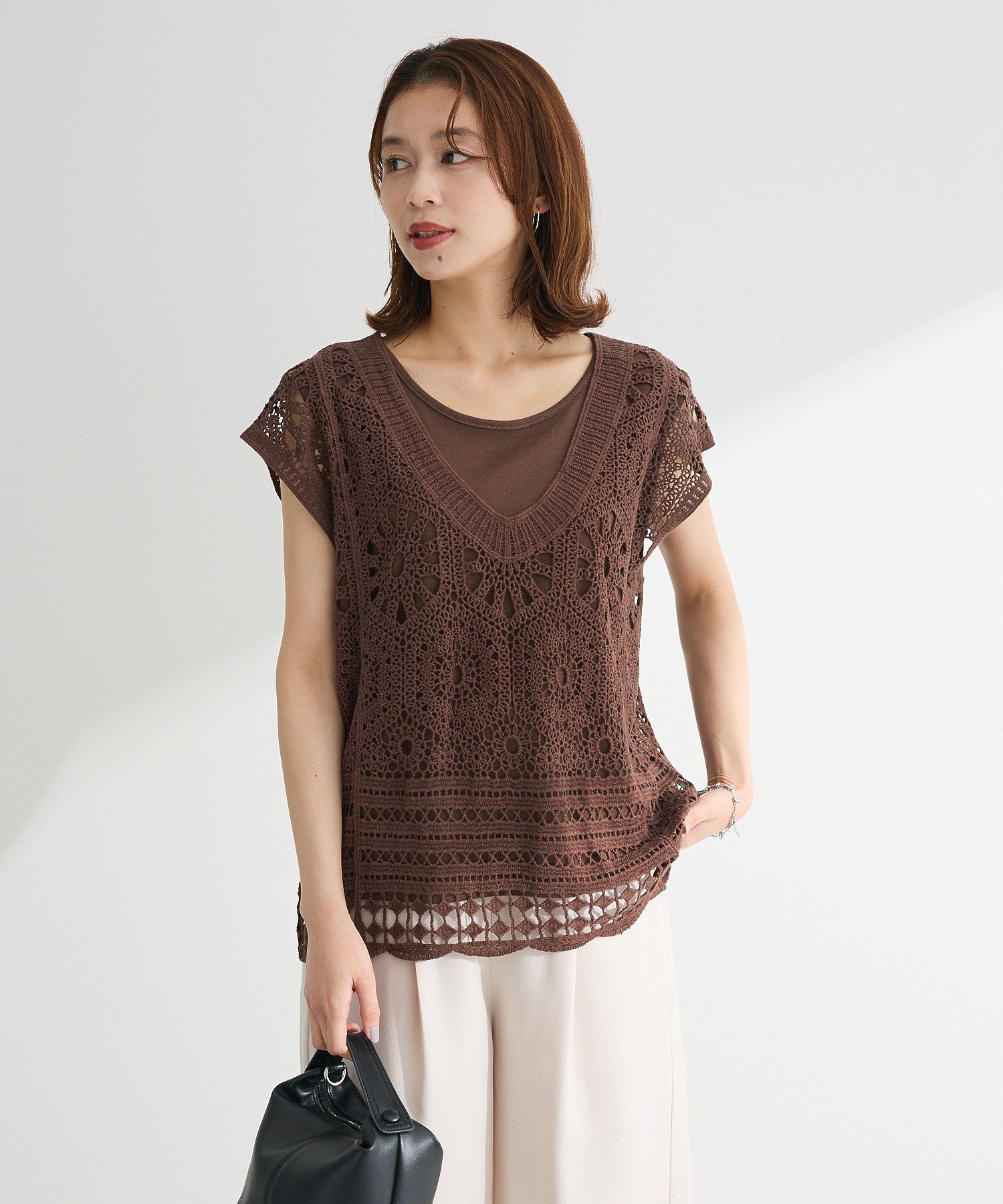 SET2点クロシェプルオーバー+タンクトップ/Green Parks（グリーン