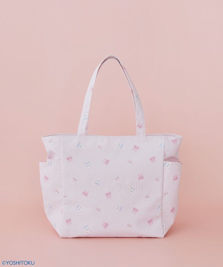 クリーミーねこ/うさぎサイドポケットトート/Maison de FLEUR（メゾン