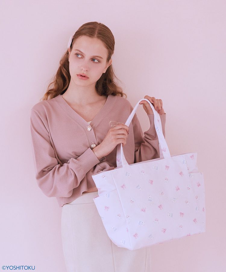 クリーミーねこ/うさぎサイドポケットトート/Maison de FLEUR（メゾン