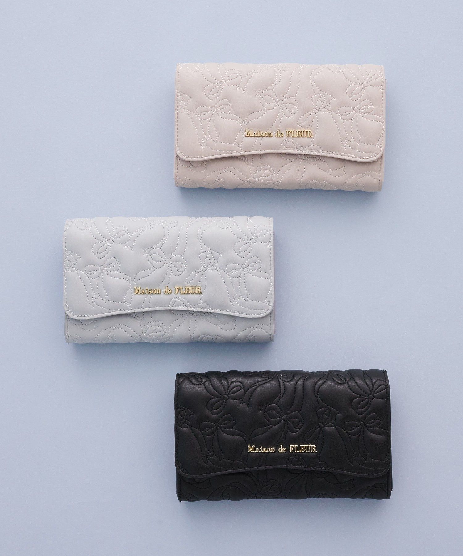 リボンキルティングロングウォレット/Maison de FLEUR（メゾン ド