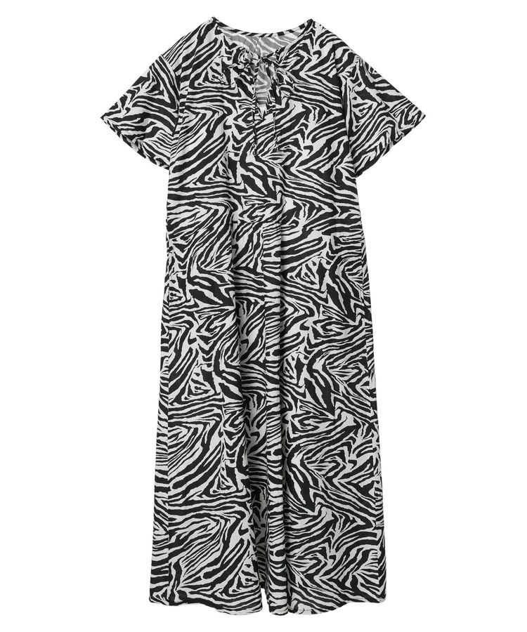 ゼブラ柄ハーフスリーブワンピース/GARAGE OF GOOD CLOTHING（ガレージ