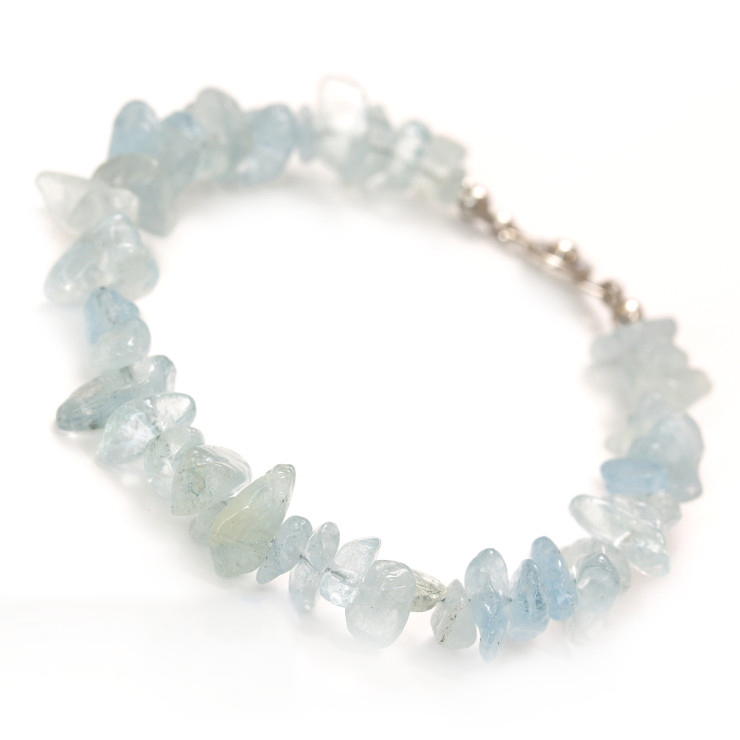 天然石さざれブレスレット アクアマリン （チップ大）｜天然石