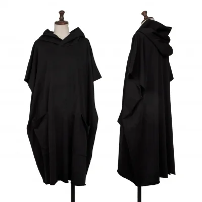 ワイズY's コットン変形フードポンチョトップス 黒2 (K-129153)