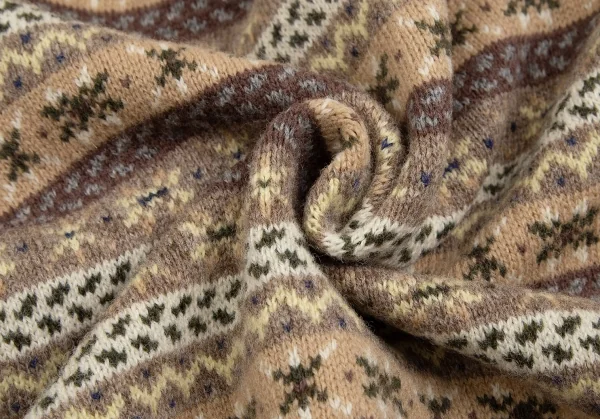 パパスPapas ウールくるみボタンフェアアイルニットカーディガン