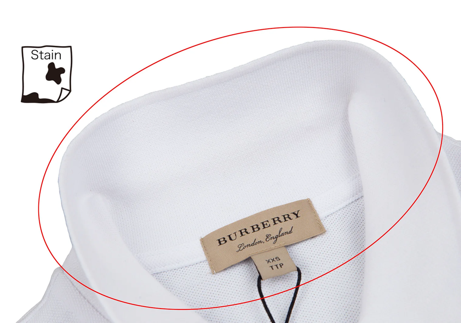 バーバリーBURBERRY エクエストリアンナイト刺繍ポロシャツ 白XXS (K