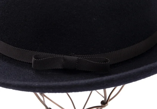 コムコム コムデギャルソンCOMME des GARCONS ウールボーラーハット 紺