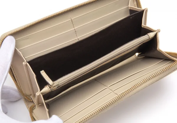 グッチGUCCI シマ GG柄ラウンドジップウォレット アイボリー (K-117270)