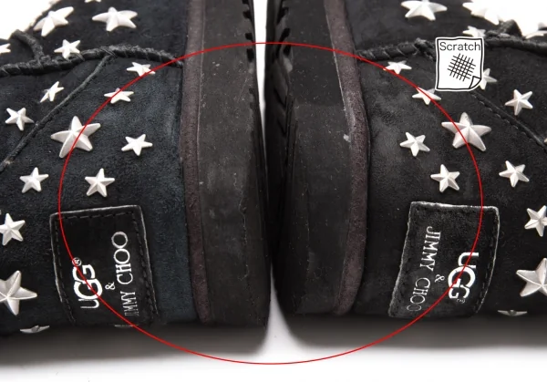 アグ×ジミーチュウUGG×JIMMY CHOO スタースタッズフリンジムートン