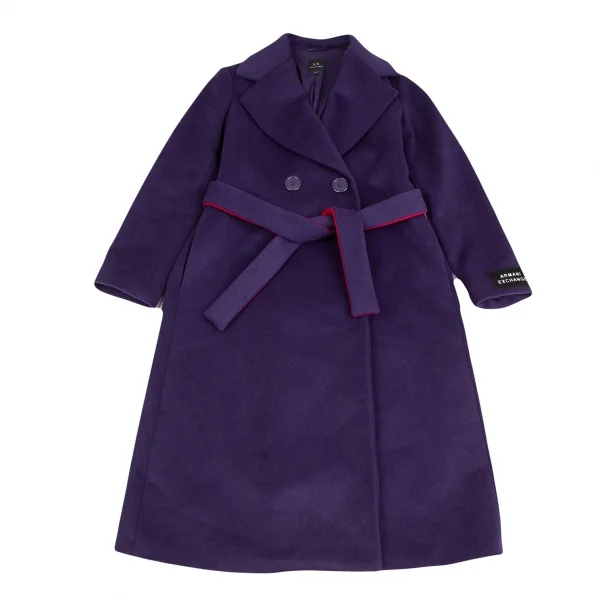 アルマーニ エクスチェンジARMANI EXCHANGE ウール2Bロングコート 紫XS