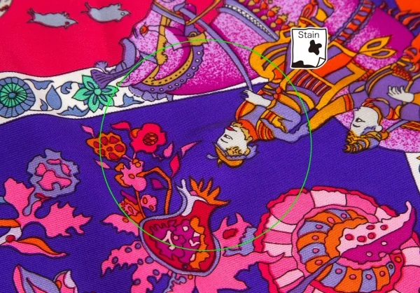 エルメスHERMES カレ90 眩惑のインド スカーフ 紫他 (K-126969)