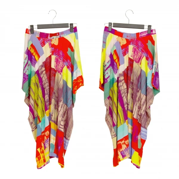 イッセイミヤケISSEY MIYAKE ペイント柄ストレッチサルエルパンツ