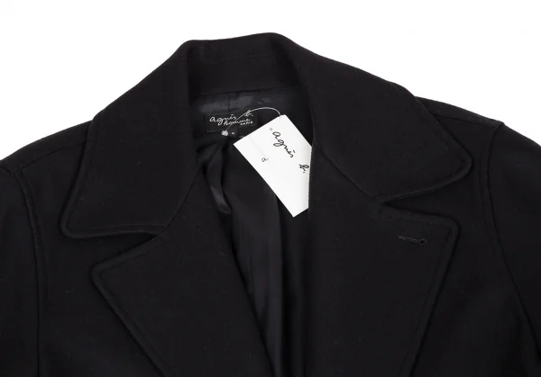 アニエスベーオムagnes b. homme ウールスクエア1Bボタンコート 濃紺3