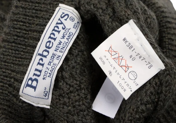 バーバリーズBurberrys' フロントロゴ刺繍ケーブルニットセーター 緑40