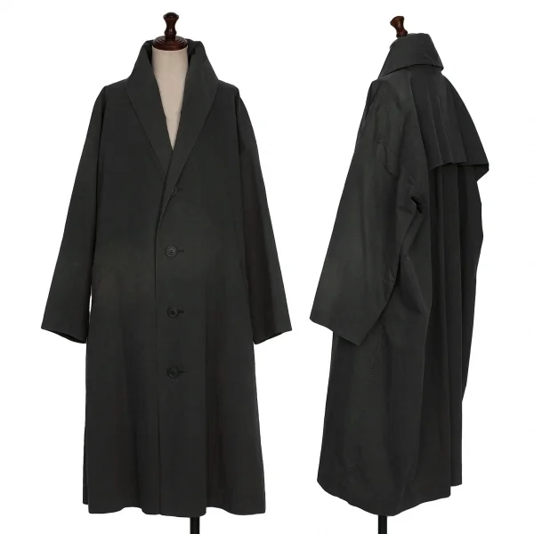 イッセイミヤケISSEY MIYAKE WINDCOAT ショールカラーコート 緑XS (K