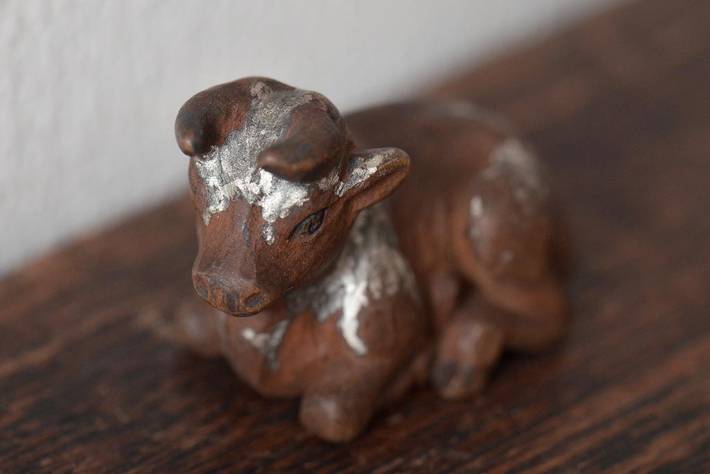 公式】アンティーク家具ラフジュ工房商品詳細ページ古い 牛の木彫根付