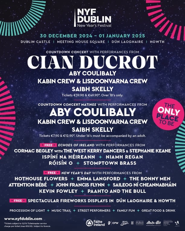 Line-up announced for New Year's Festival Dublin