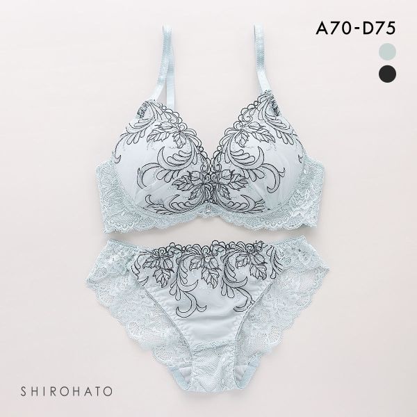 ピュアシェリ シアーフリル リボン通し ブラセット ABCD ブラジャー