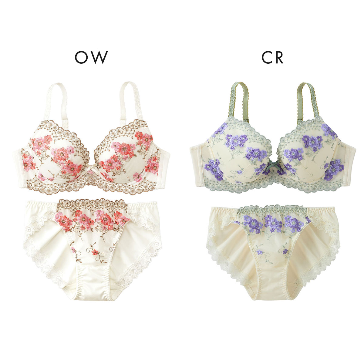 ニッセンとトリンプ共同企画】フラワーブラジャーショーツセット