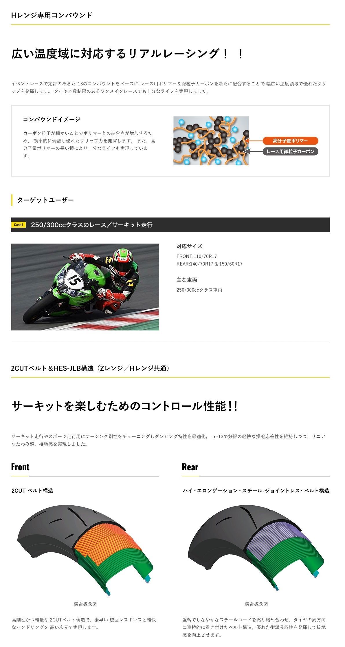 Webike | DUNLOP ダンロップ SPORTMAX α-13 SP H 【140/70R17 M/C 66H