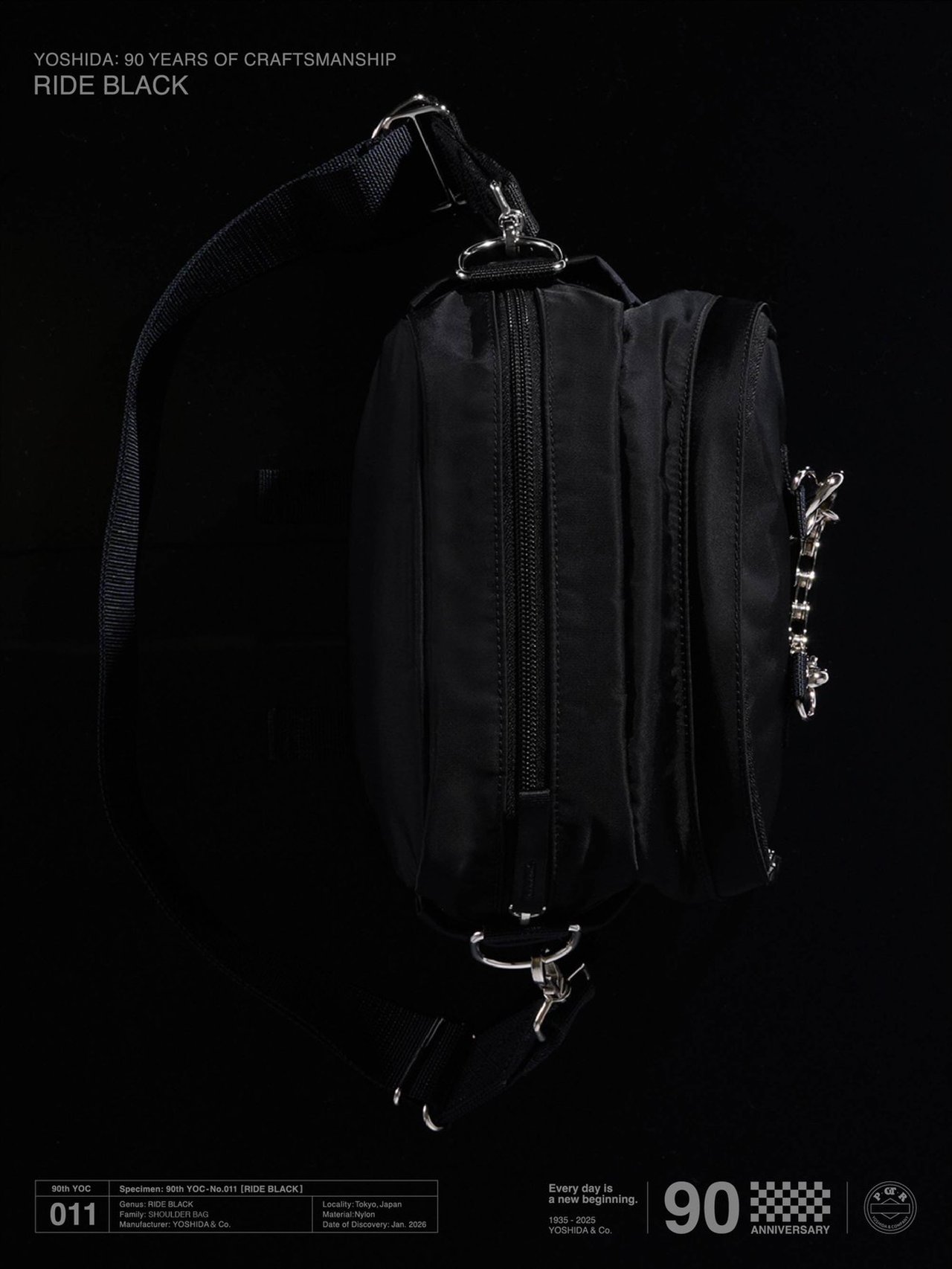 POTR】吉田カバン90周年の限定ブラック。自転車チェーンまで本気の