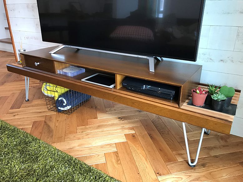 UNIT168cm テレビボード（テレビ台）Aセット ヘアピンレッグ [BAS4SH