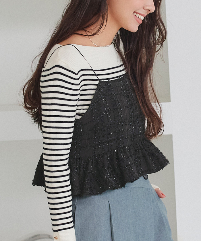 ラメツイードキャミソールトップス【メール便可／80】 | titivate