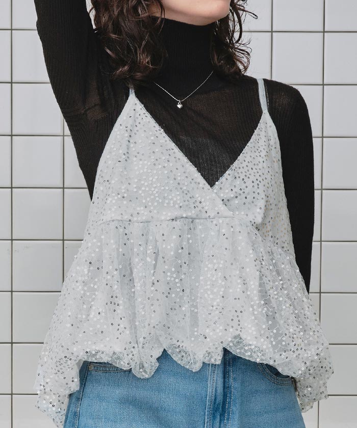 ヘムバルーンスパンコールキャミソールビスチェ | titivate