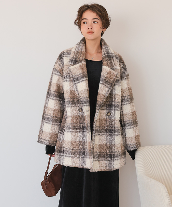 チェック柄テーラードジャケット | titivate