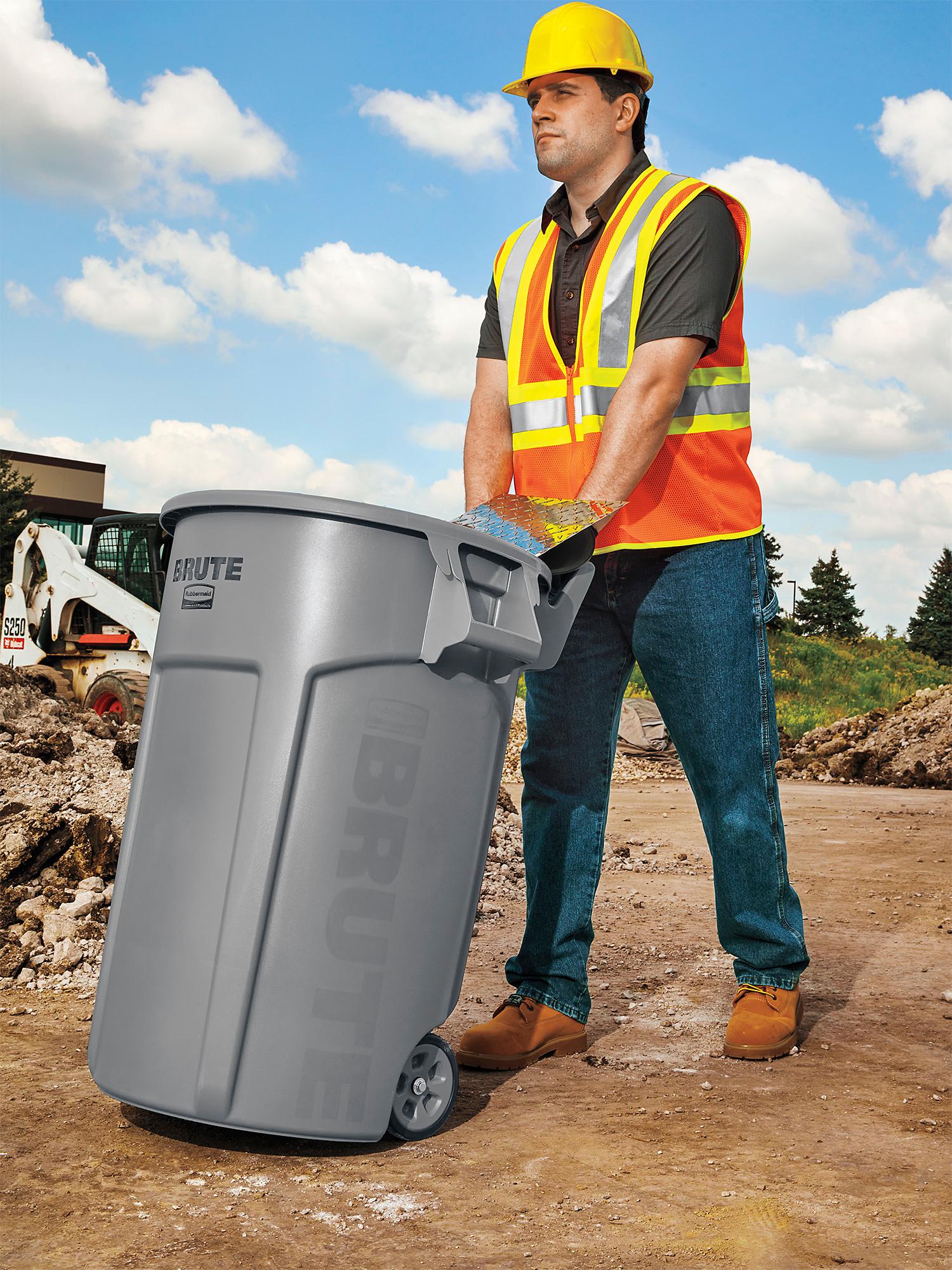 Rubbermaid® Wheeled Brute® Trash Can - 44 Gallon H-10733 - ULINE