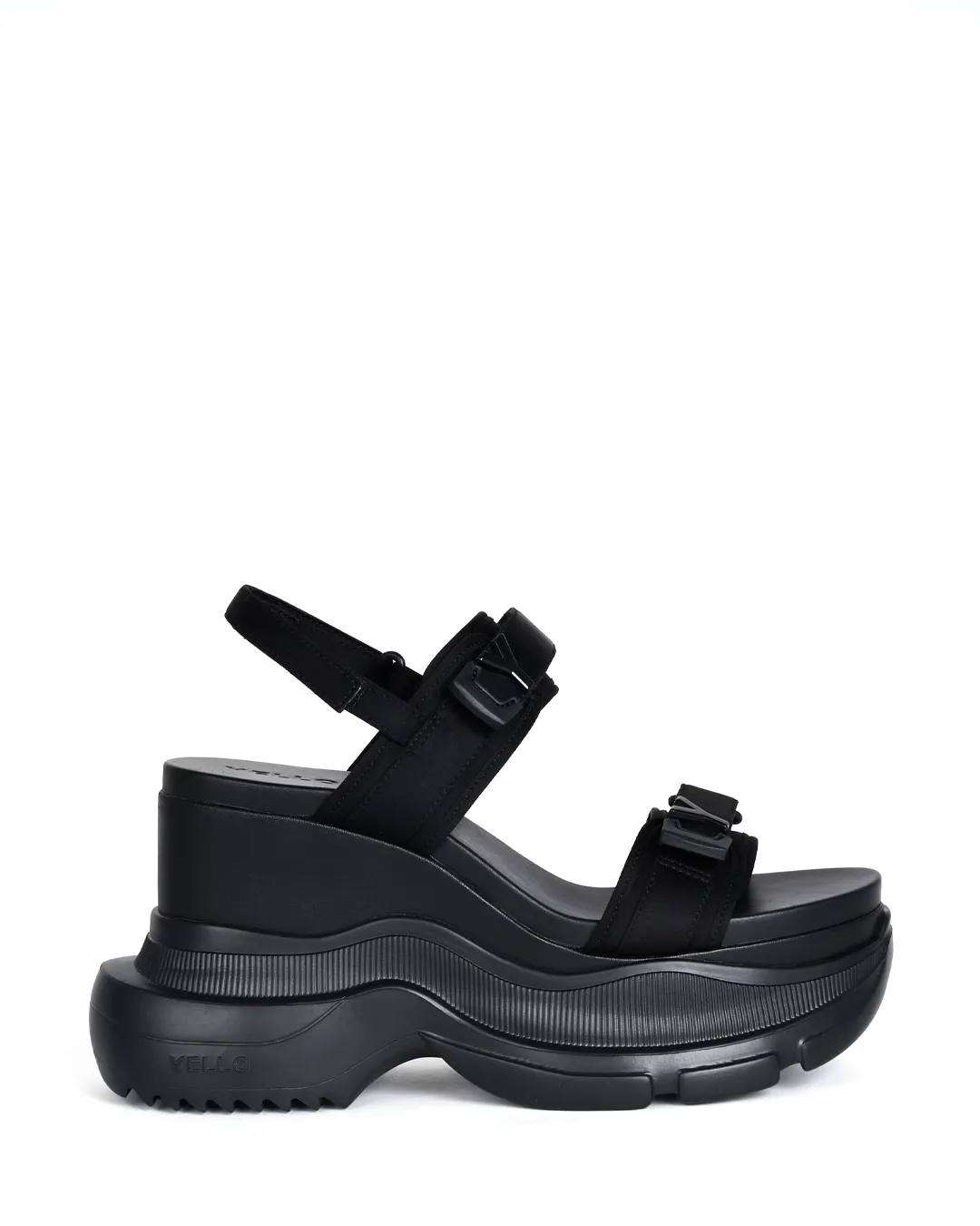 YELLO / TOKYO BLACK DOUBLE SNEAKER SANDALS