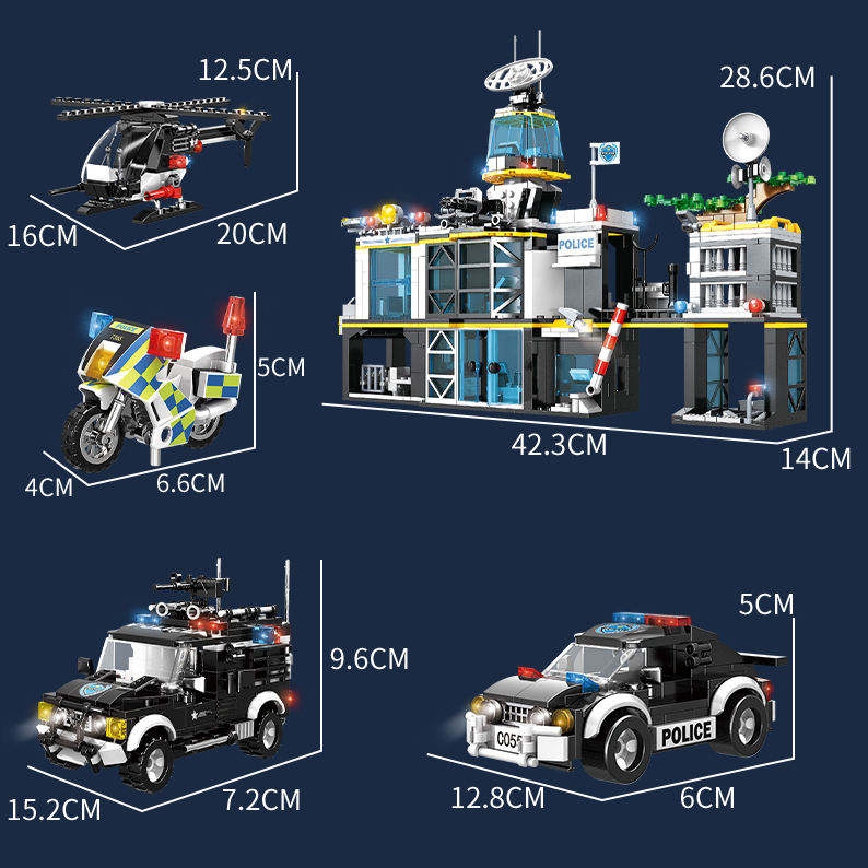 S.W.A.T Police Building Set with Police Station, Cars, Helicopter