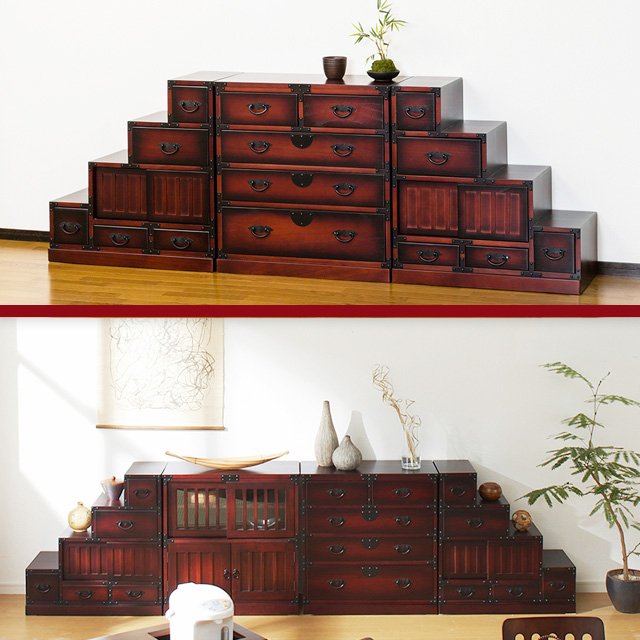 民芸調 階段箪笥 右下がり ※北海道・沖縄・離島は別途条件あり | 卸売