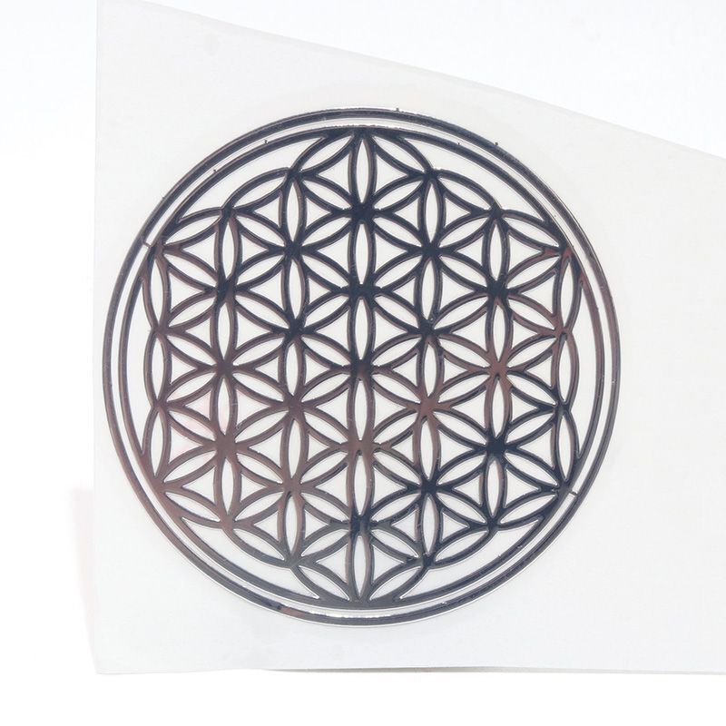 ステッカー 神聖幾何学模様 フラワーオブライフ シルバー 5種セット 1