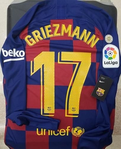 FCバルセロナ（H）19/20 長袖 グリーズマン＃7 パッチ2個付！