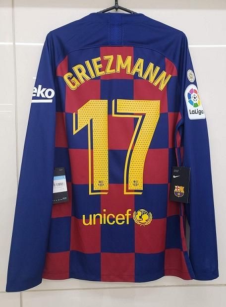 FCバルセロナ（H）19/20 長袖 グリーズマン＃7 パッチ2個付！