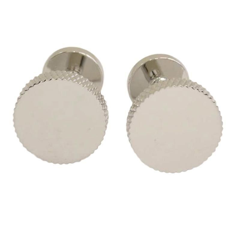 シルバー 丸形 カフス | シンプル デザイン - カフス タイピン スーツ