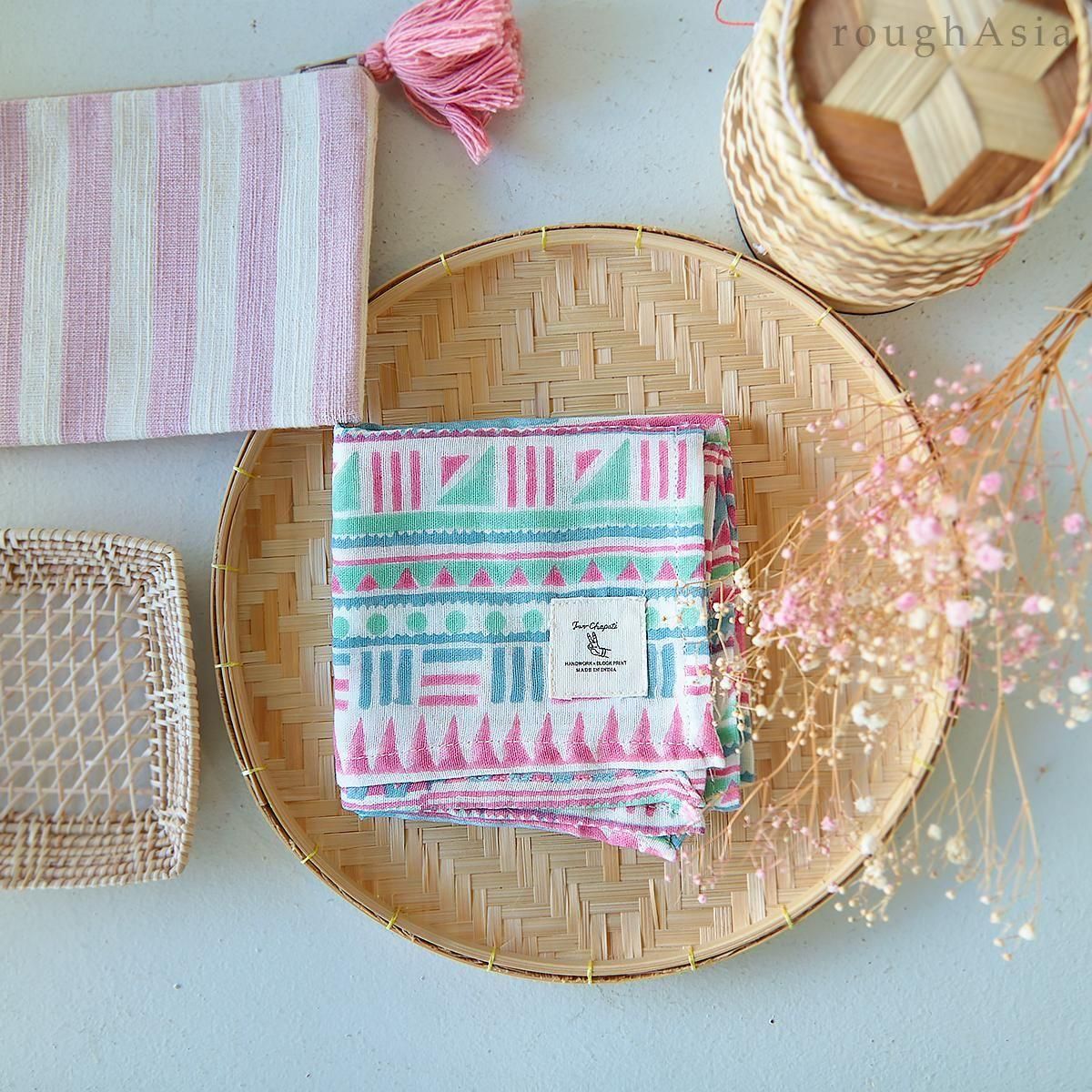 TWO CHAPATI｜ダブルガーゼのハンカチクロス 50cm ｜ラフエイジア