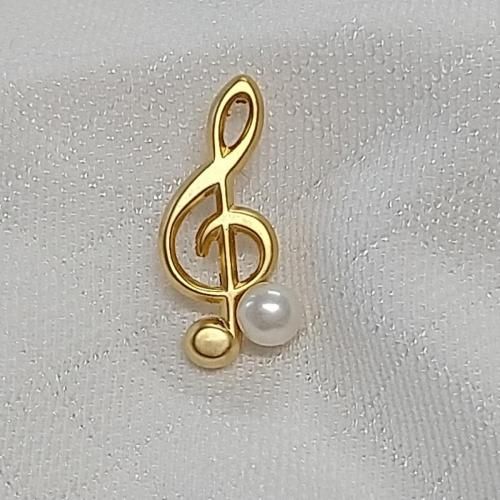 ト音記号ブローチ☆淡水パール(金色) - 真珠専門店 おおば真珠 静岡県