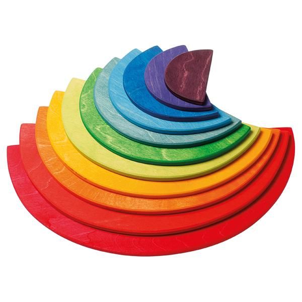 Grimm's Spiel & Holz Design グリムス社］半円盤 レインボー 11P - 木