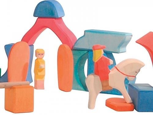 Ostheimer オストハイマー社］虹色積み木 ファームセット - 木の