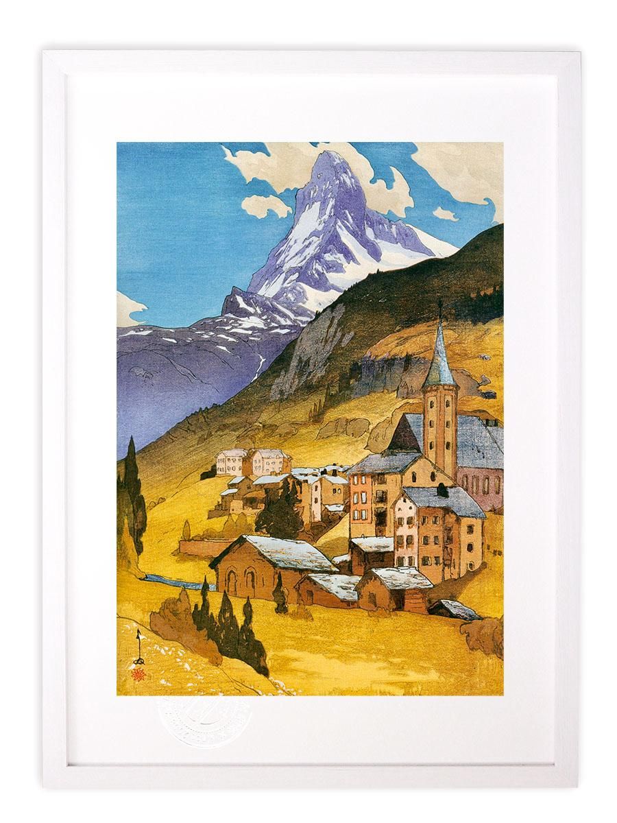 版画 絵画 名画 日本画 マタホルン山 吉田博 インテリア 壁掛け 額入り
