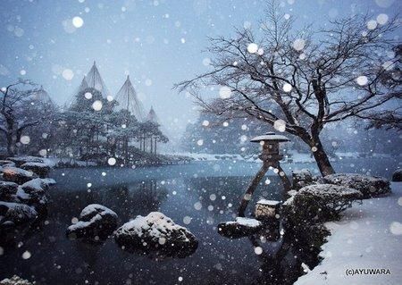 アートフォトフレーム》兼六園・雪降り2/金沢市〔白山・木村芳文