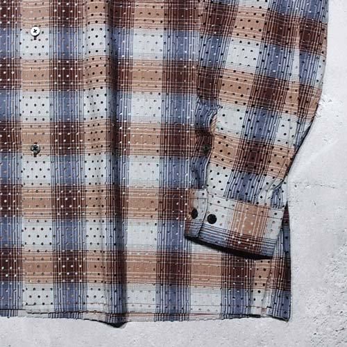 シュガーヒル パンチング ヤク オンブレ プラッド オープン カラー