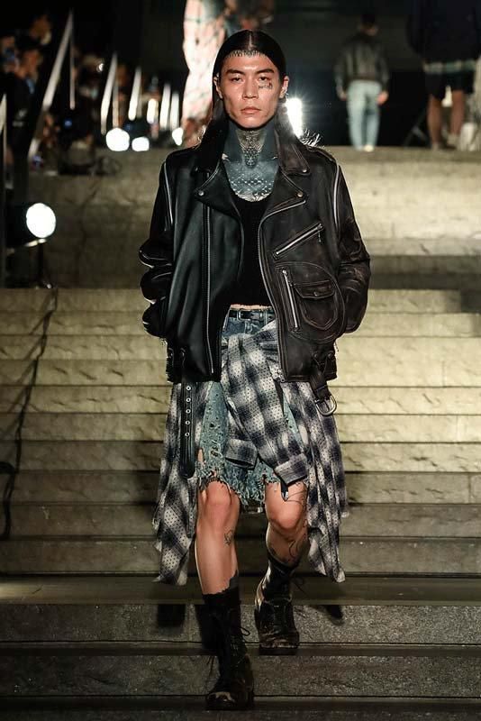 シュガーヒル パンチング ヤク オンブレ プラッド オープン カラー